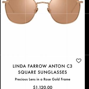 Linda Farrow sunglasses -Anton in Rose Gold